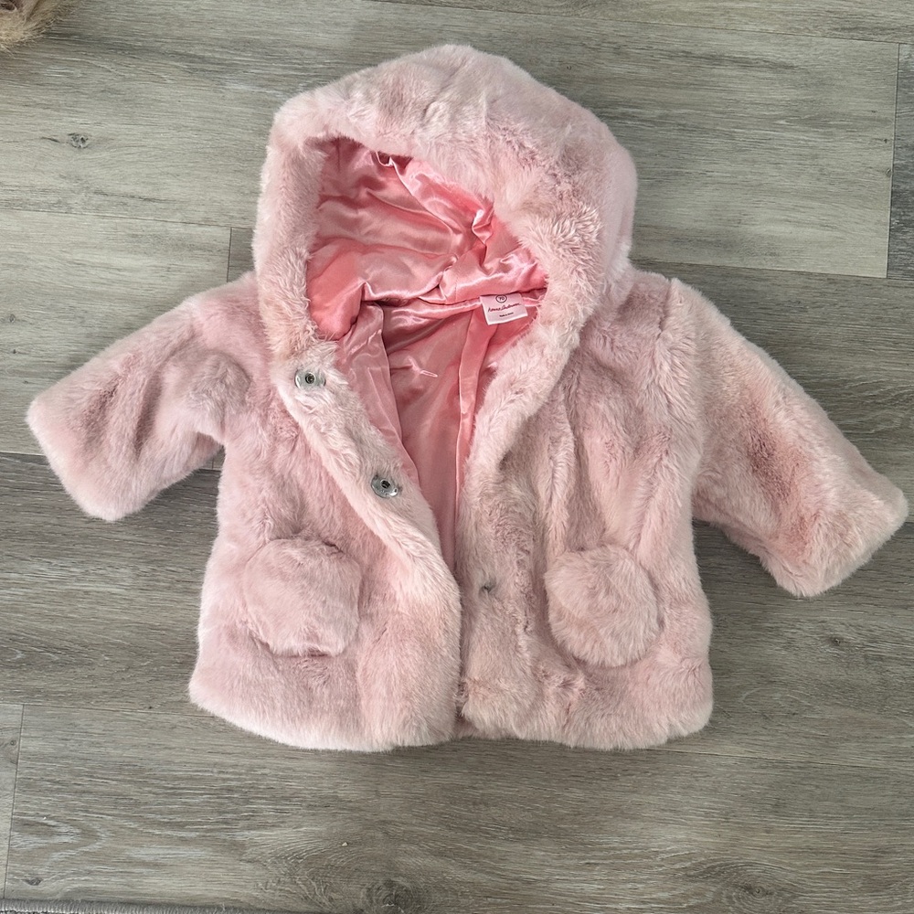 Hanna Andersson Pink Fuzzy Hooded Jacket
